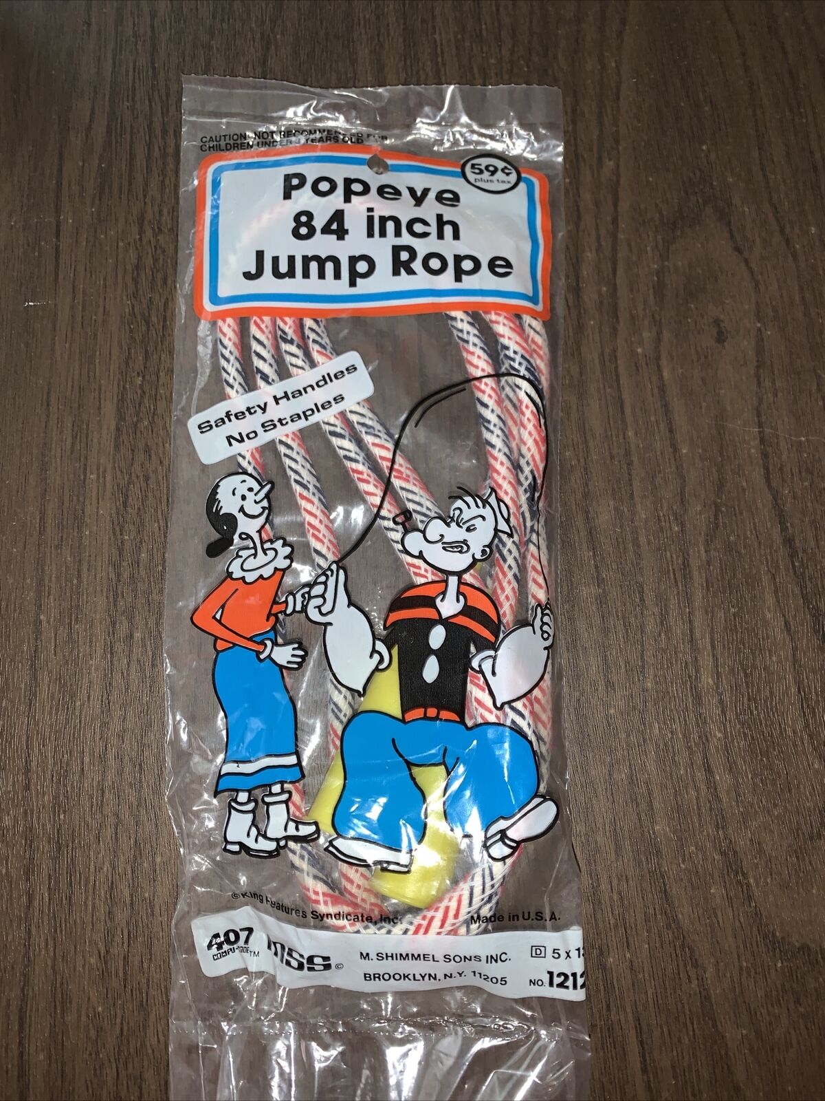 Vintage Popeye 84 inch jump rope new in package mss m schimmel s