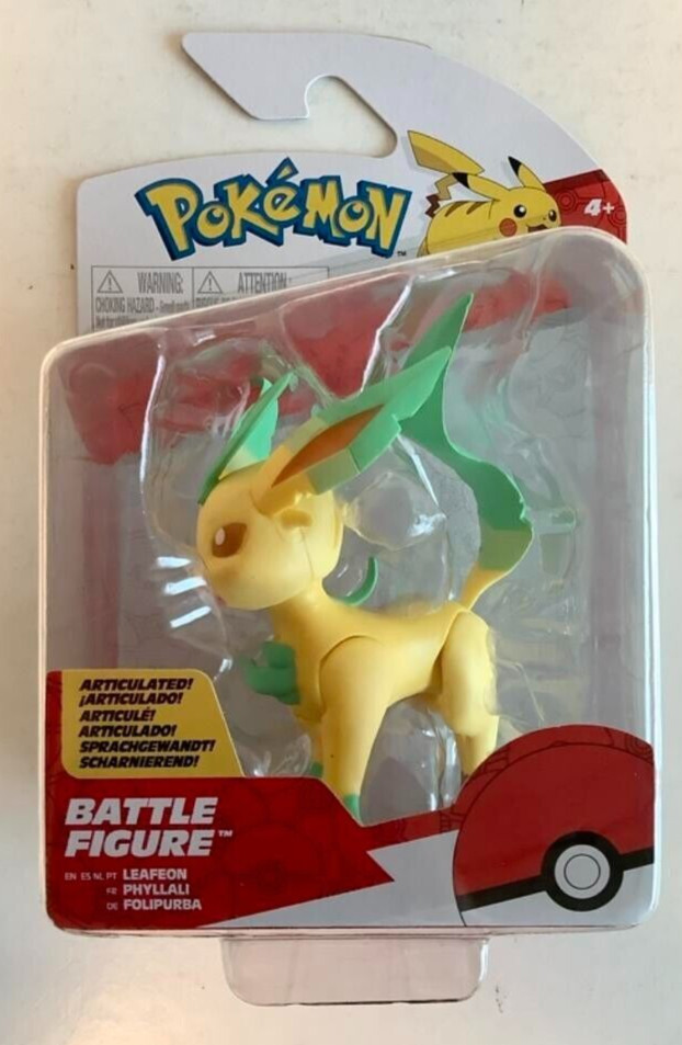 NEW Jazwares PKW3005 Pokemon LEAFEON Articulated Battle Action