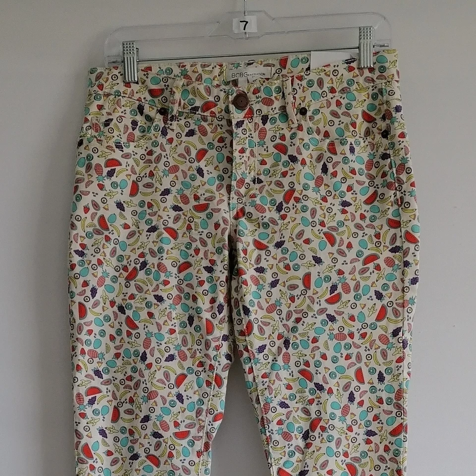 NWT BCBGenration Womens White Jasper Novelty Pineapple Combo Skinny Jeans Sz 27 - Image 2 of 4