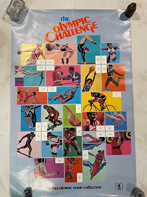 Vintage 1984 Olympic Challenge USPS Promotional Poster - 2894 | eBay