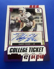 PADDY FISHER 2021 PANINI CONTENDERS DRAFT RC RED FOIL AUTO #178 NORTHWESTERN 