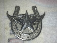 LUCKY WINGED STAR AND HORSESHOE BELT BUCKLE PEWTER