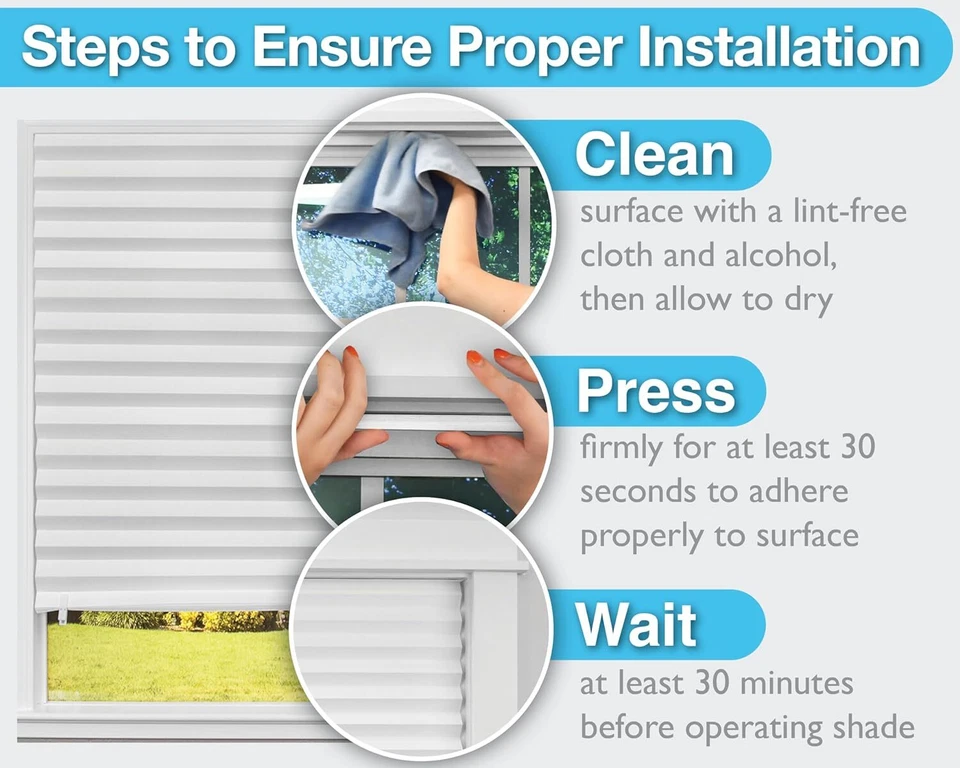 6 Pack Light Filtering Pleated Paper Shades Window Blinds Sun UV Block, 36"x72" - Image 4 of 4