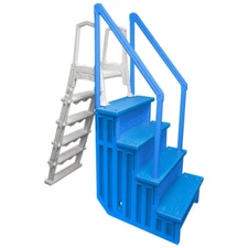 Aqua Select 28" Wide Above Ground Heavy Duty Swimming Pool Step Ladder System