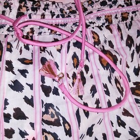 Victoria Secret Pajama Set Top & Bottom T Shirt Shorts White Black Pink Leopard