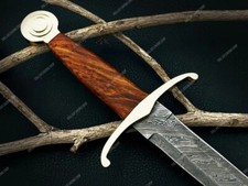 Unique Handmade Knights / Excalibur / Templar / Crown Sword with Leather Sheath.