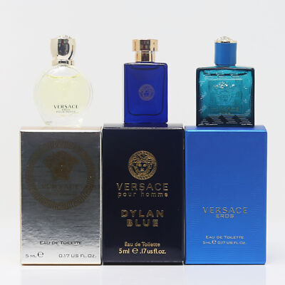 Versace 3pc Mini Gift of Eros Women/Men Dylan Blue Eau de