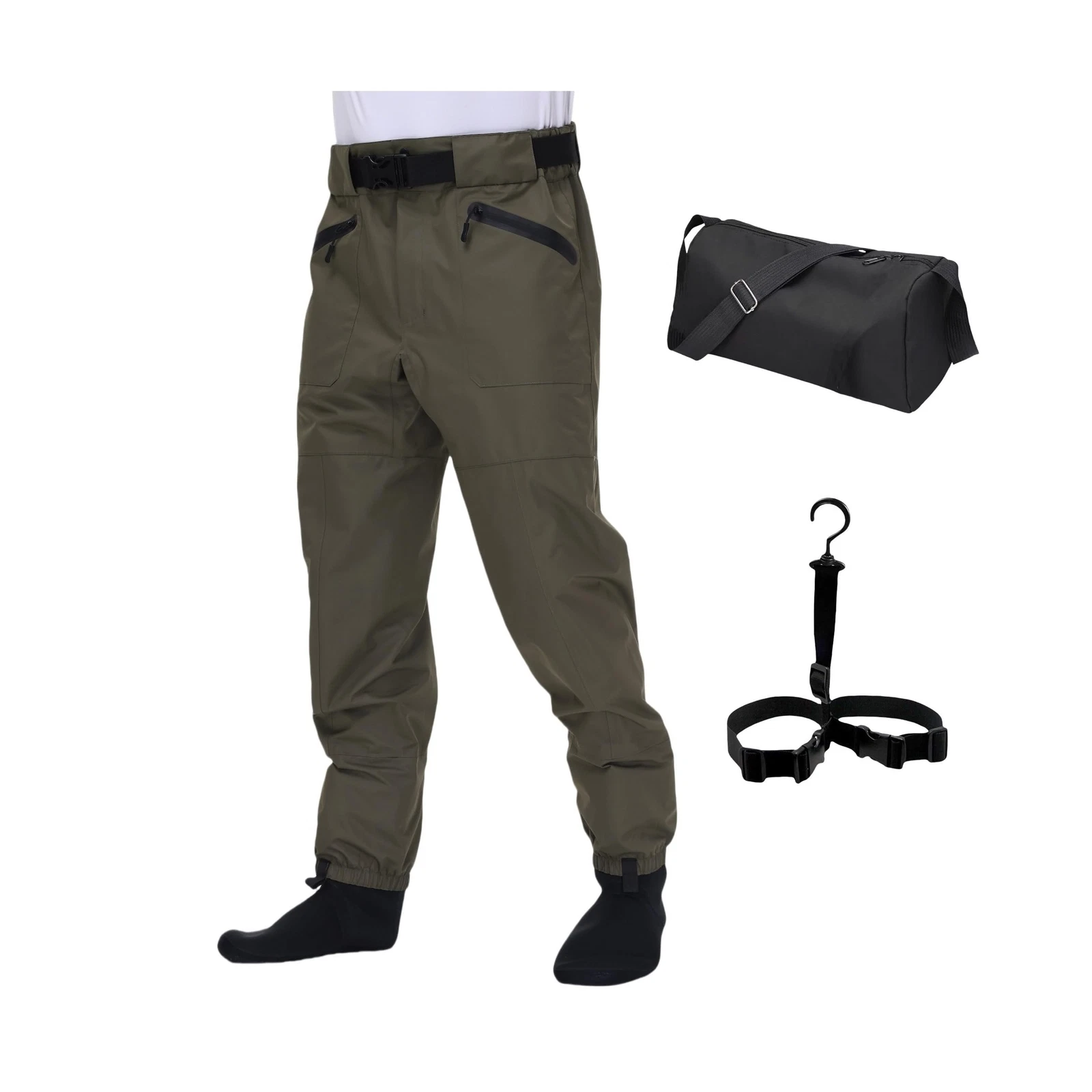 Fishing Waders for Men and Women,Wading Pants with Neoprene Stocking Foot,Fis...