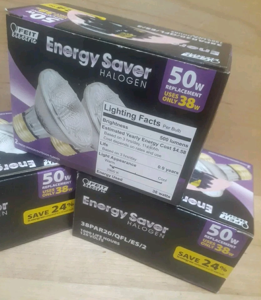 3[2pks]:FEIT ELECTRIC Energy Saver 50WATT Replacement Bulbs Indoor/Outdoor FLOOD - Image 2 of 4