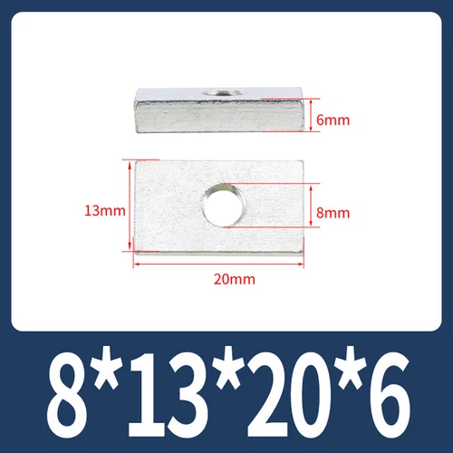 Rechteckige Vierkantmuttern Gleitblöcke für Alu Zubehör, mechanische Ausrüstung - Picture 60 of 73