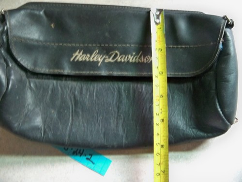 Vintage Harley Davidson Black Leather Front Fork Saddle Tool Bag - Picture 6 of 8