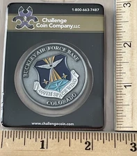 Coin USAF Buckley Air Force Base Color Coin - 460 Space Wing - New In Case 