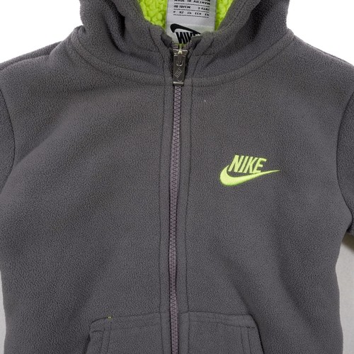 Nike Kids Fleece Hoodie Jacket Full Zip Embroidered Logo Gray Size 4 - Picture 5 of 18