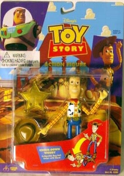 Toy Story Movie Knock-Down Sheriff Woody Action Figure Thinkway Toys Pixar (MOC)