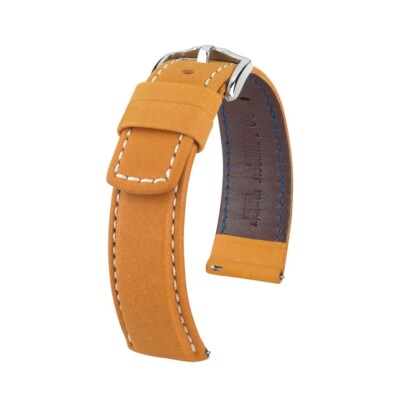 Hirsch Mariner L gold brown calf leather watches strap 20 mm 14502170-2-20