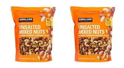 Kirkland Signature QNKDQK Extra Fancy Unsalted Mixed Nuts 2.5 (LB), 2 Pack of...