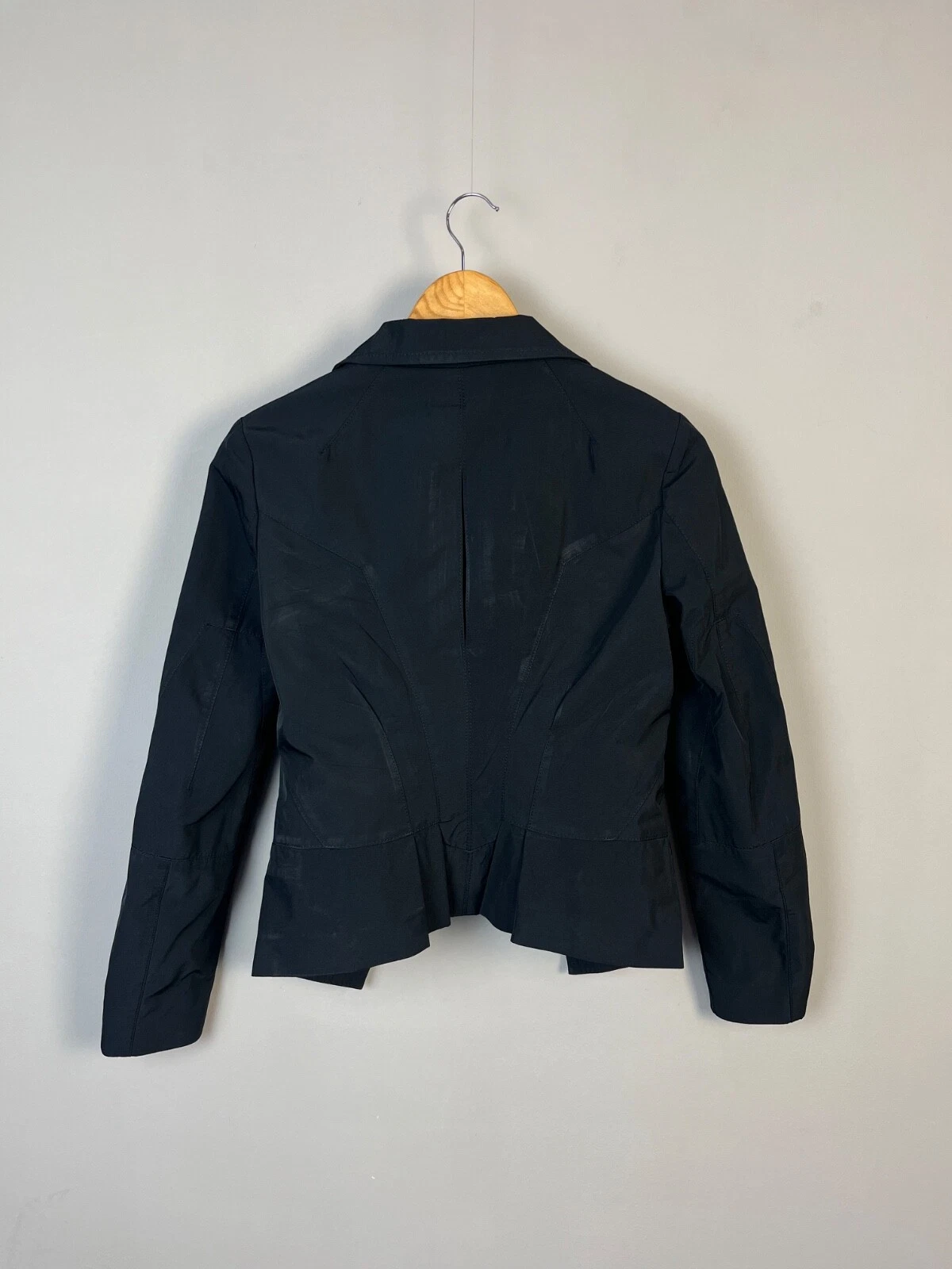 Giacca Blazer Alexander McQueen Lusso Blu Navy Nylon Made in Italy Taglia 40