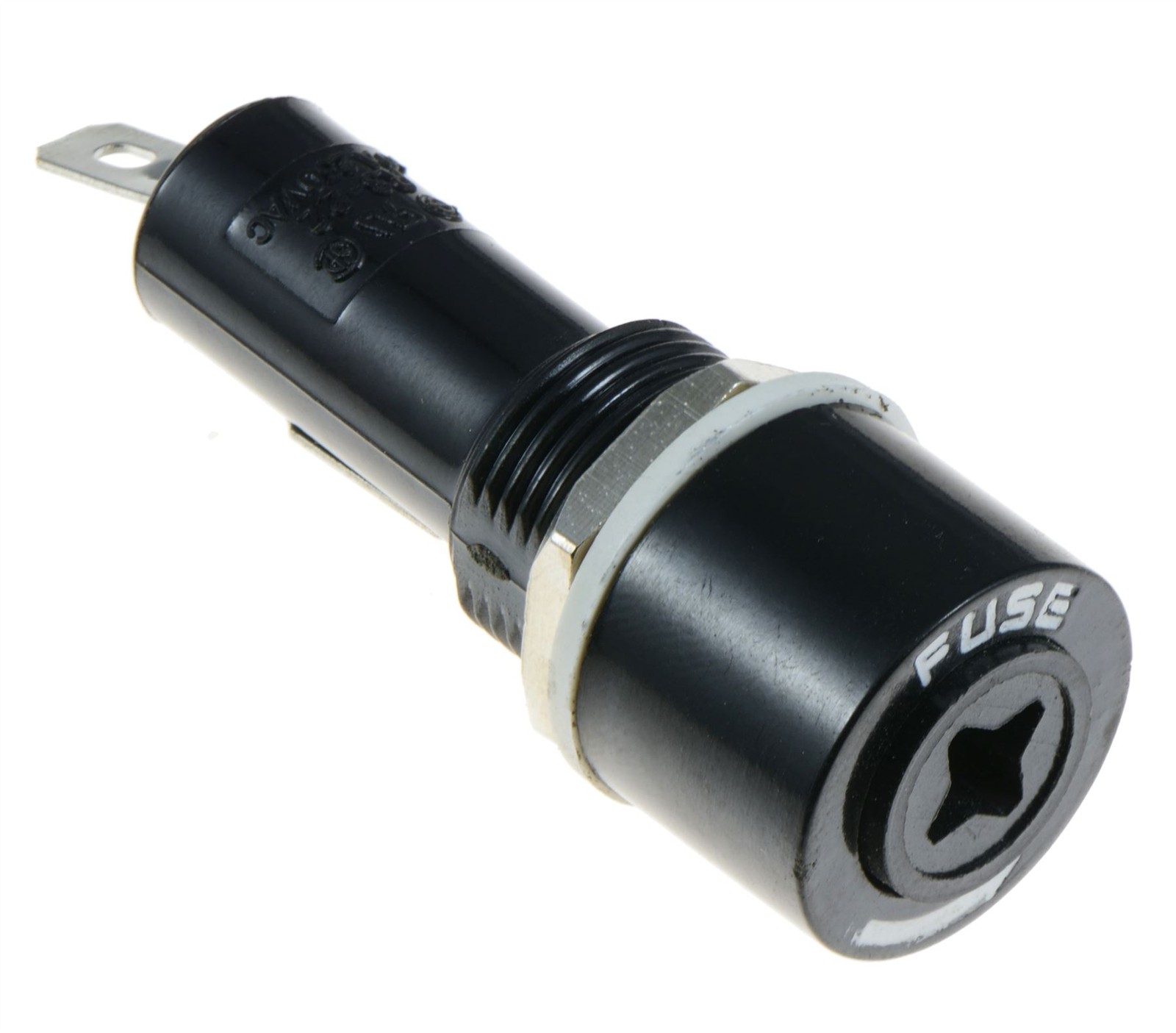 Black 6x30mm Panel Chassis Mount Fuse Holder 10A 250VAC