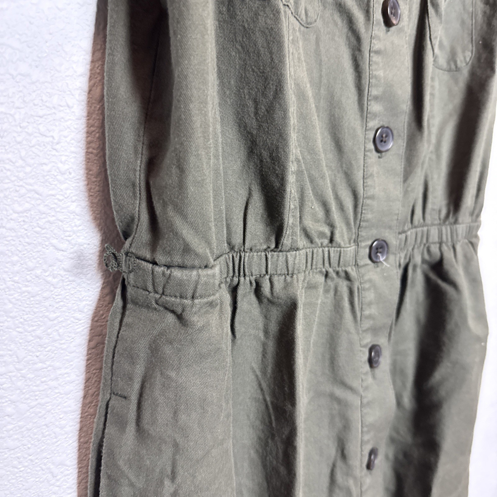 TALBOTS Olive Green Button Down Short Sleeve Belt… - image 4