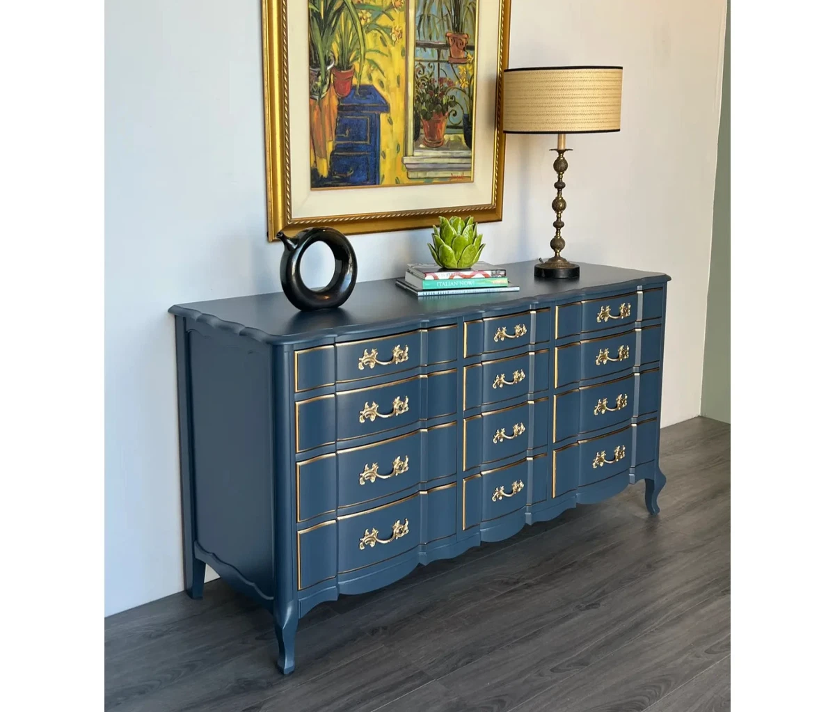 blue dresser with gold hardware 50