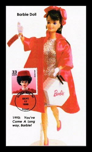 BARBIE DOLL 1960S CELEBRATE CENTURY FIRST DAY ISSUE ALL OVER US COVER