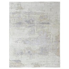 9'x12' Beige Modern Abstract Design Wool & Silk 100 KPSI Hand Knotted Rug 10411