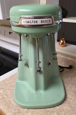 Vtg Hamilton Beach 40DM Jadeite Triple Post Milk Shake Malt Maker Mixer Machine