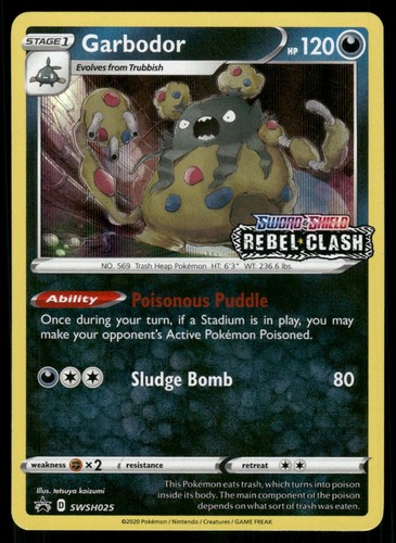 Garbodor (Prerelease) SWSH025 Holo Promo Sword & Shield Promo Pokemon Near Mint