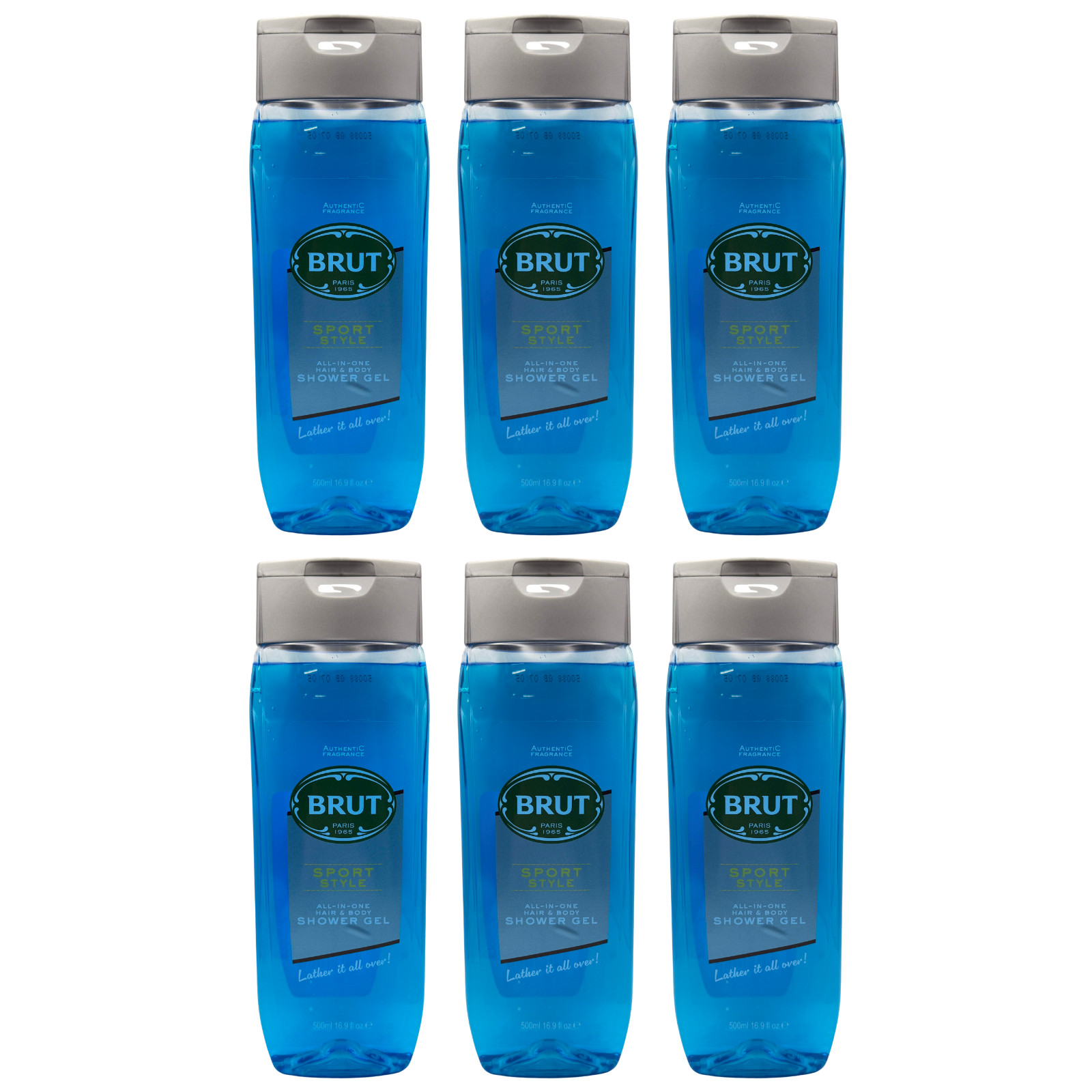 Brut Sport Style Hair & Body Shower Gel for Men 500ml - Pack of 6 - Image 6