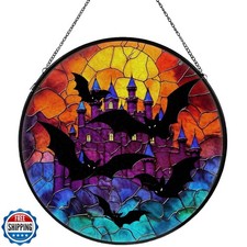 Bat Stained Glass Window Hanging, Horror Movies Decor Suncatcher