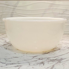 Vintage Glasbake Sunbeam Large White Milk Glass Mixing Bowl For Mixer