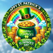 St. Patrick's Day Luck Round Retro Holiday Tin Metal Signs Home D cor 8x8