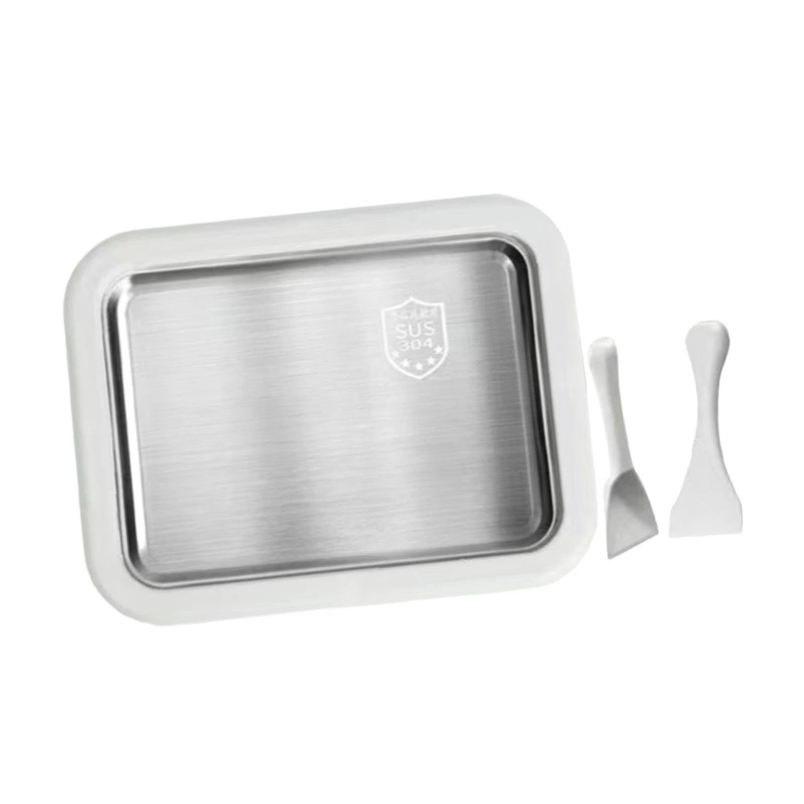 Rolled Ice Cream Maker Ice Cream Roll Maker Homemade Tray Yogurt with 2 Spatu...