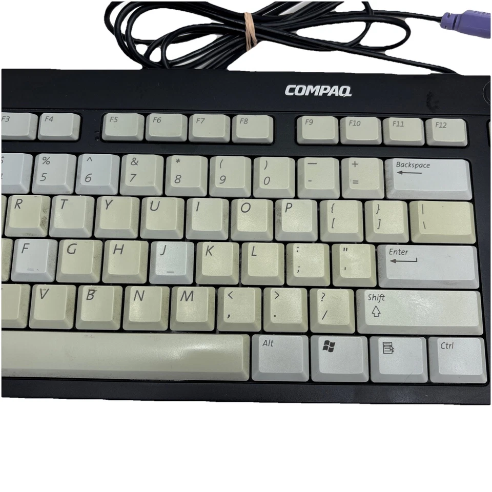 Compaq 5137 Wired PS2 Black & Gray Keyboard OEM Vintage 5188-0989 - Image 3 of 4
