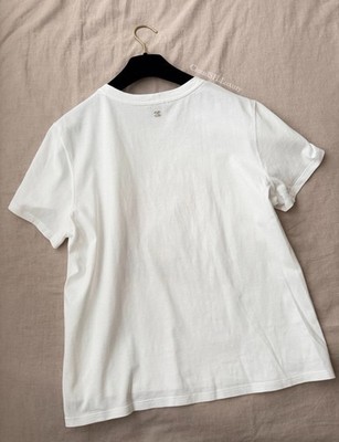 Auth Chanel 23N Pink Heart CC Logo Graphic White T-Shirt - Size XL