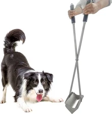 Heavy Duty Pooper Scooper 38" Stainless Steel with Teeth for Large Dogs