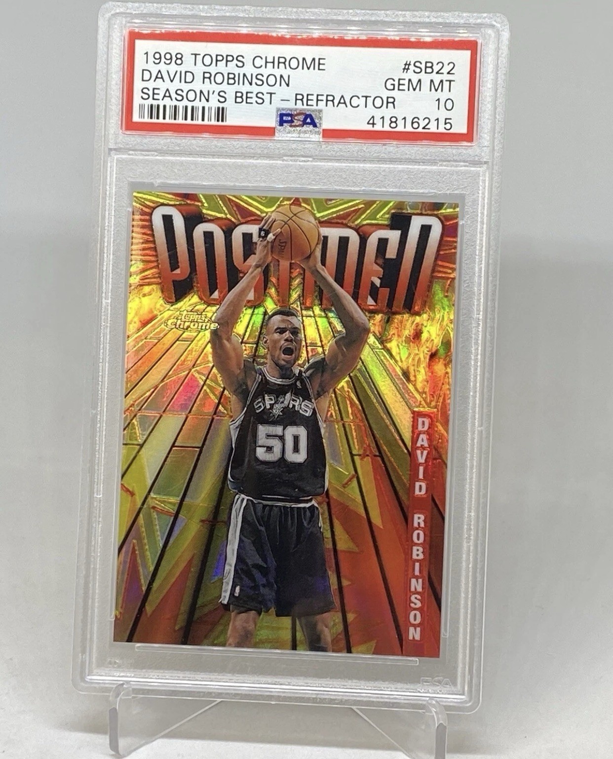 David Robinson 1998 TOPPS Chrome Season's Best REFRACTOR PSA 10 POP6 COLLECTION