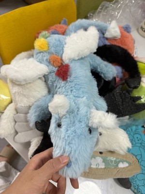 MorisMos Grande Drago Peluche Verde Con Bambini Nella Pancia, 55 Cm XXL Realistico Draghi Giocattolo Di Peluche Morbido, Idee Regalo Natale Per - Foto 3