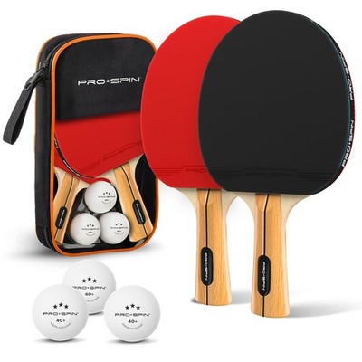 PRO-SPIN Ping Pong Paddles - High-Performance Sets with Table Tennis Rackets, 3-