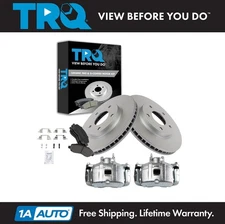 TRQ Front Brake Calipers Ceramic Pads & Rotors Fits 2008-2016 Mitsubishi Lancer