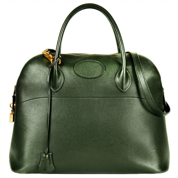 Hermes Hermès Bolide 35 Handbag, Ardennes, Green, with O-U Stamp GZl1eroa
