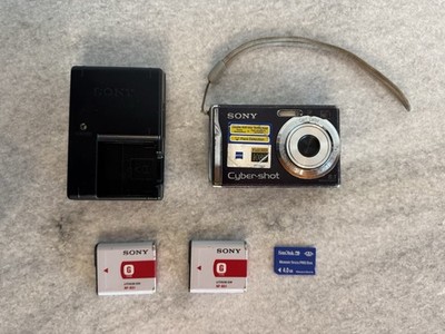 Sony Cyber-shot DSC-W90 Digital Camera 8.1MP w/ Extra Batteries & 4 GB SD Card