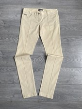 Dolce & Gabbana Womens Beige Low Rise Skinny Trousers Pants Seam Front Size 44