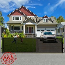 Dueelala 120" Retractable Baby Gate Black