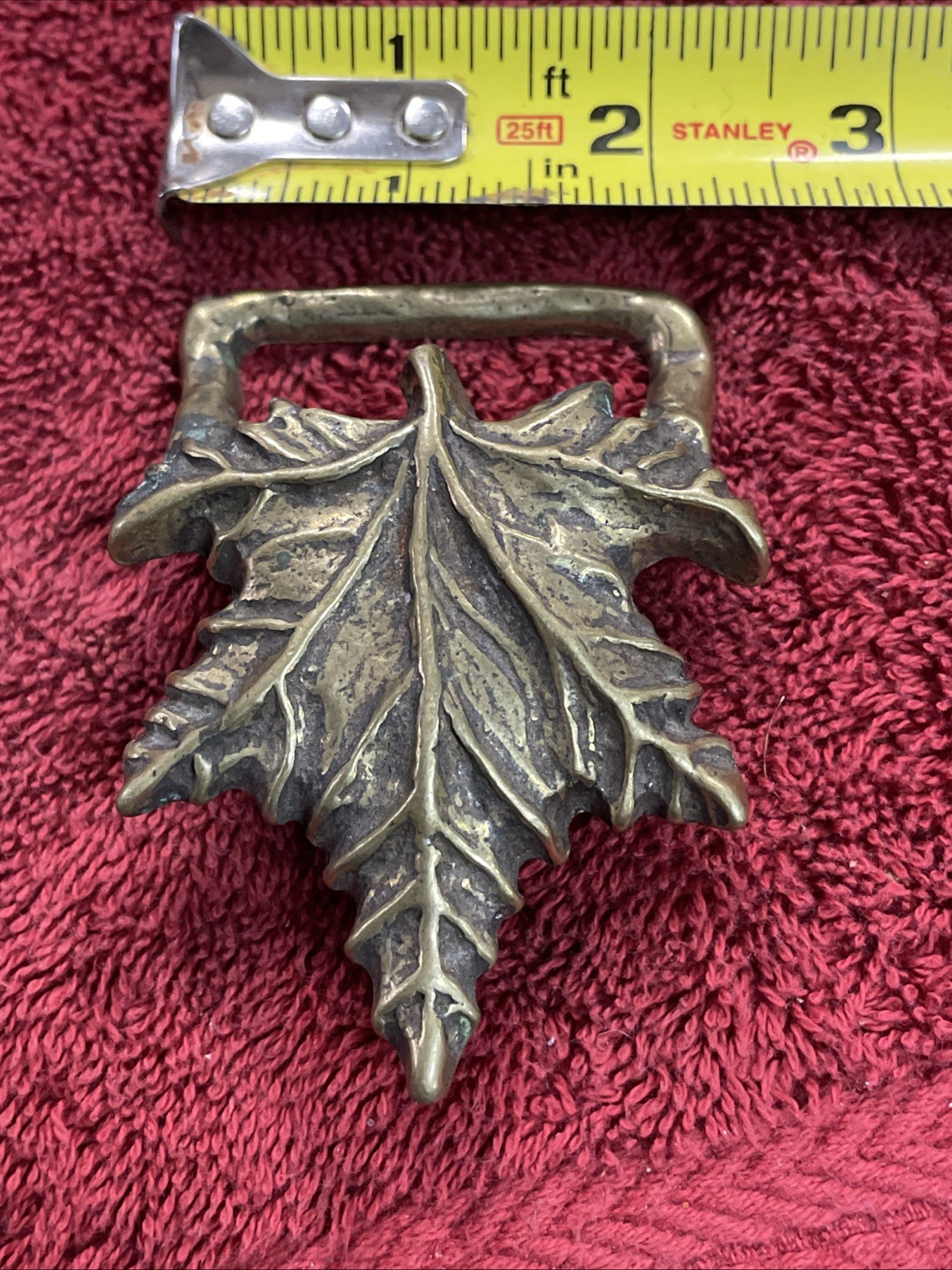 Solid Brass Maple Leaf 1970s Trinity Vintage Belt… - image 9