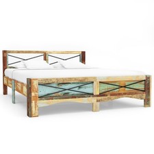 Bed Frame Solid Reclaimed Wood 160x200cm Antique Style Bedroom Base vidaXL