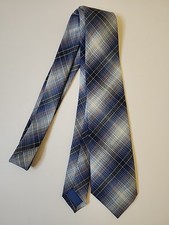 Vtg Mens Tie Blue Plaid Necktie 3x58" Unbranded 3x58" Light Wieght Material 