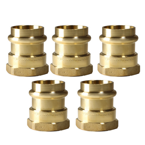 5 Pack XFITTING 1" Press Female Adapter, Lead Free Brass, 1" ProPress