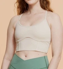 NEW Blogilates Women's Corset Cropped Bralette Moonbeam Size Small
