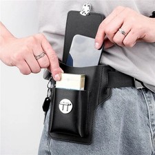 Men's Leather Purse Waist Bag Fanny Pack Belt Pouch Phone Holder Work Utility UK